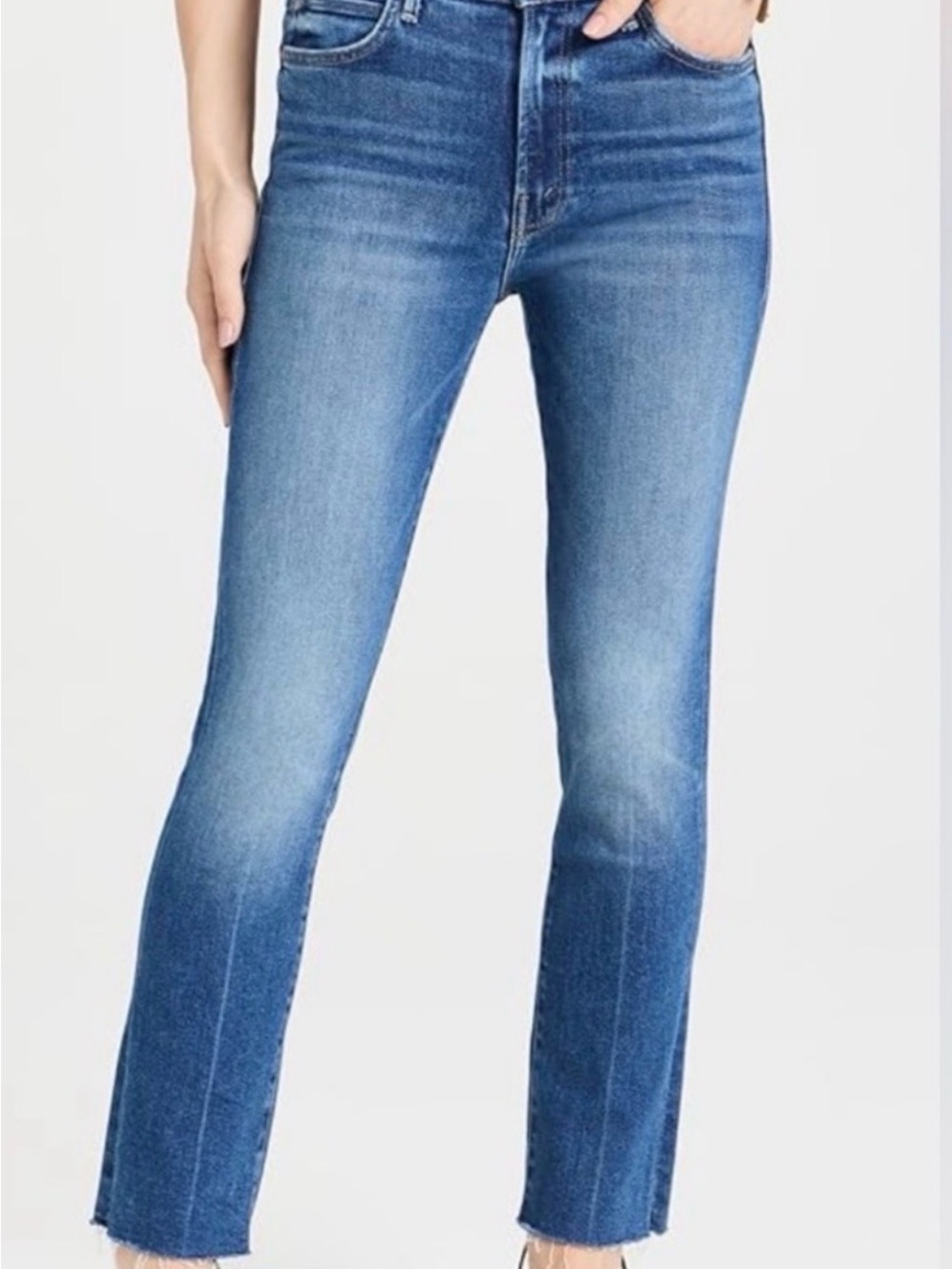 MOTHER Blue Straight-Leg Jeans